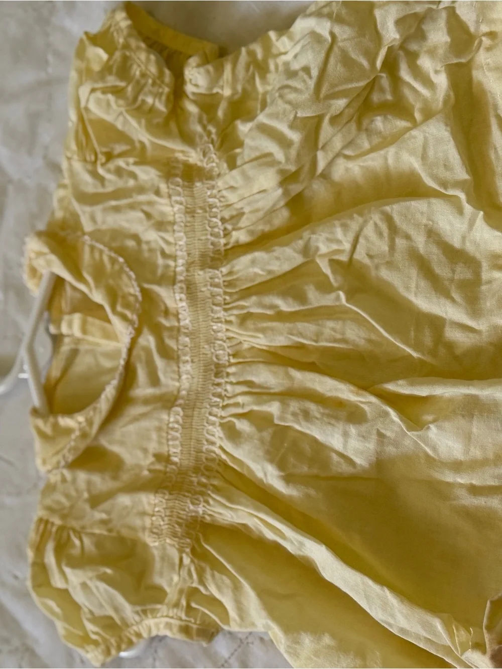 Vintage Girls' Yellow Smocked Cotton Top